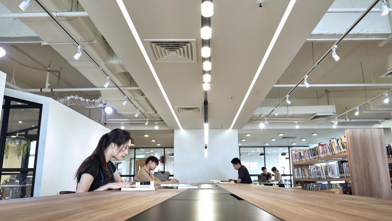 Students studying in The One Academy's Library