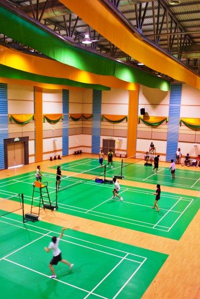 Indoor badminton court at the Recreation & Event Centre